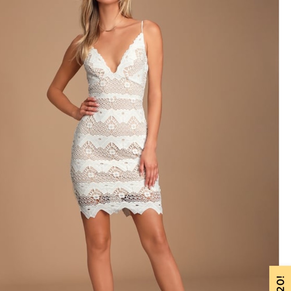 Lulu’s sway away white crochet lace dress